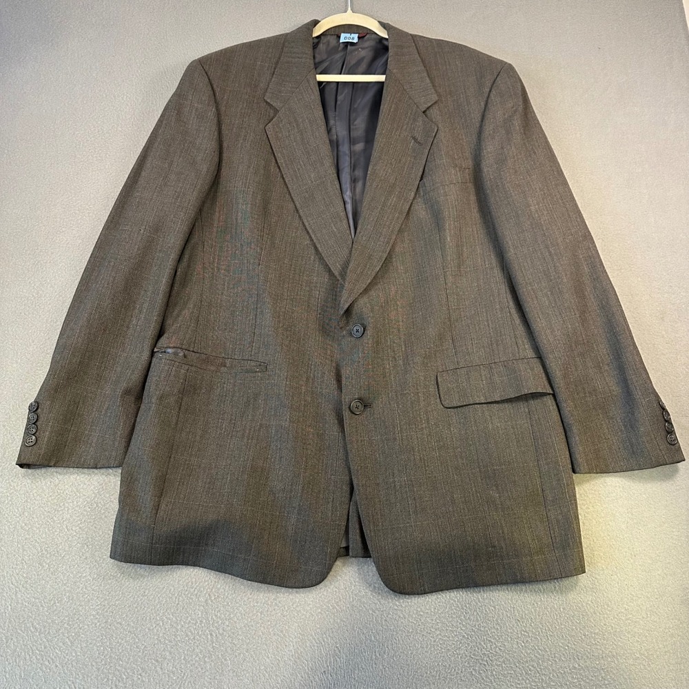 Hart Schaffner & Marx Mens Brown Pinstripe Virgin Wool Blazer Jacket Kaufmanns